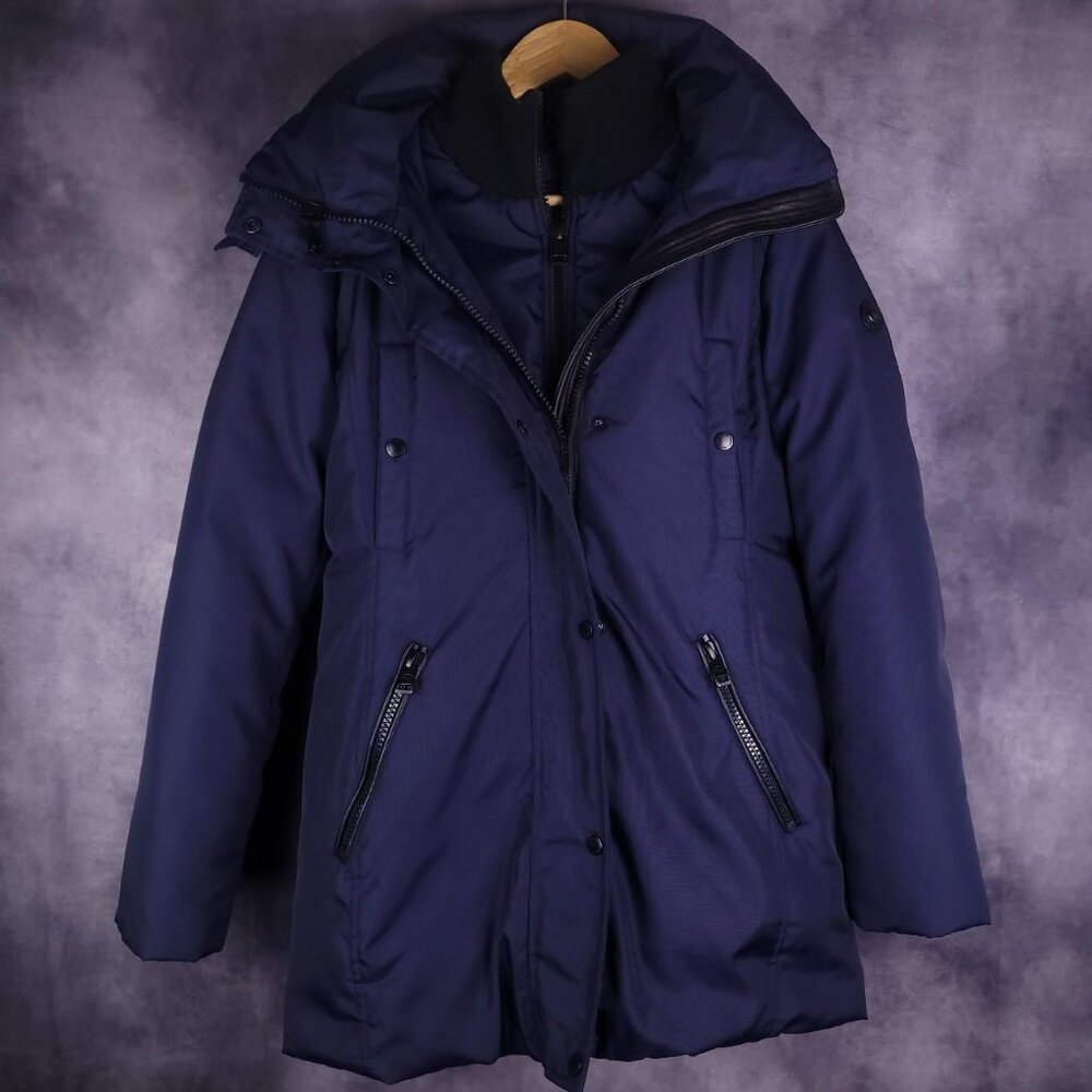 Andrew Marc Down Puffer Jacket Parka Real Fur Trim